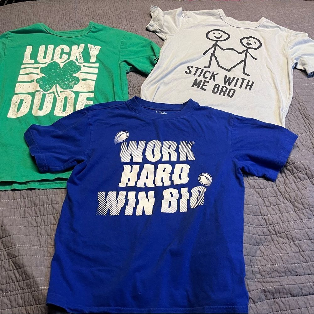 The Children's Place Graphic Tees (Lot of 3) - Green, Blue, White